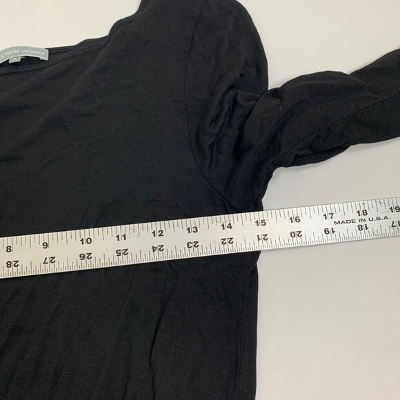 James Perse Black Long Sleeve Tencel Dress Size 2 Made In USA Drop Waist - Picture 6 of 7